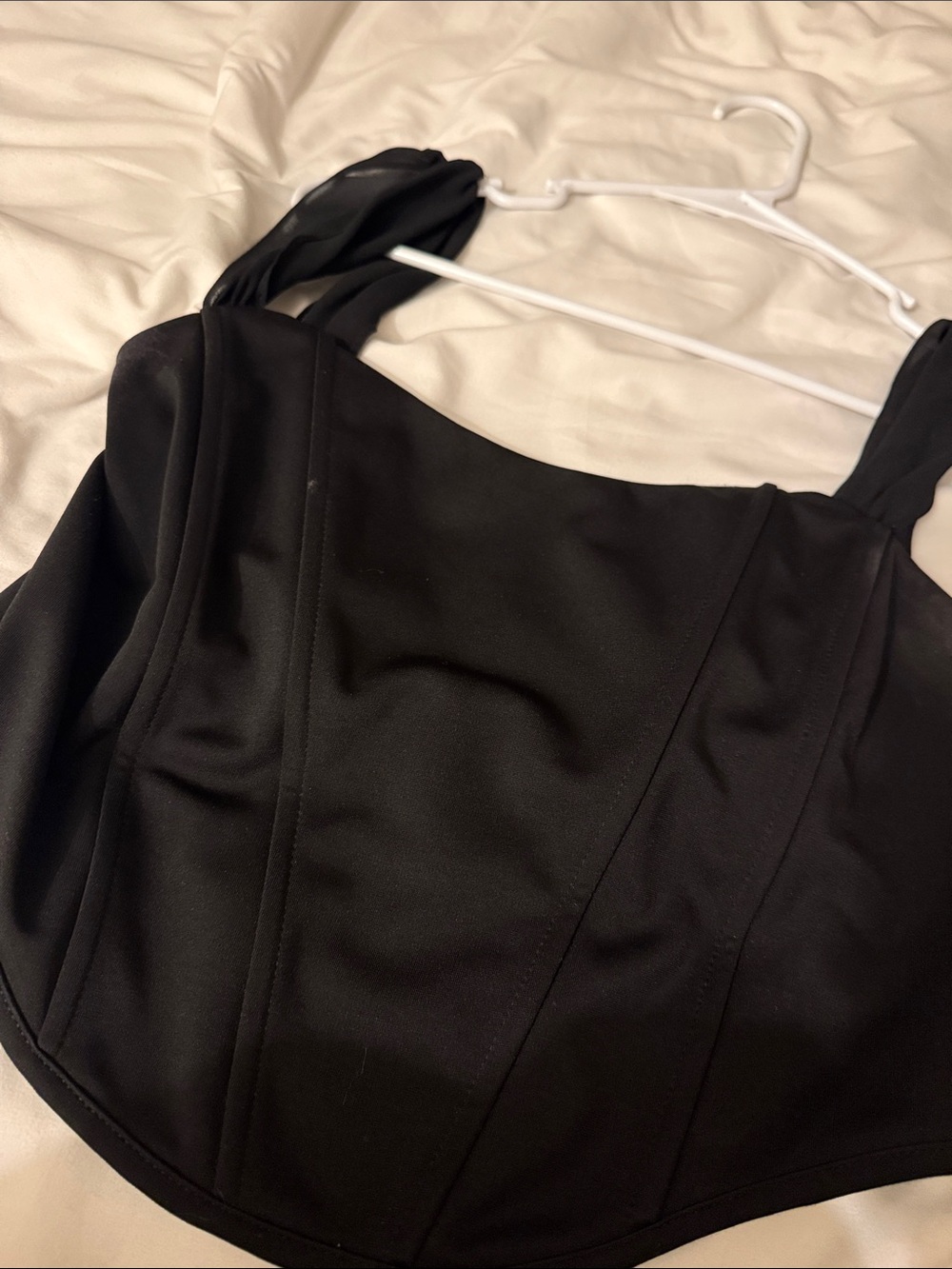 Altar'd State Black Corset-Style Crop Top